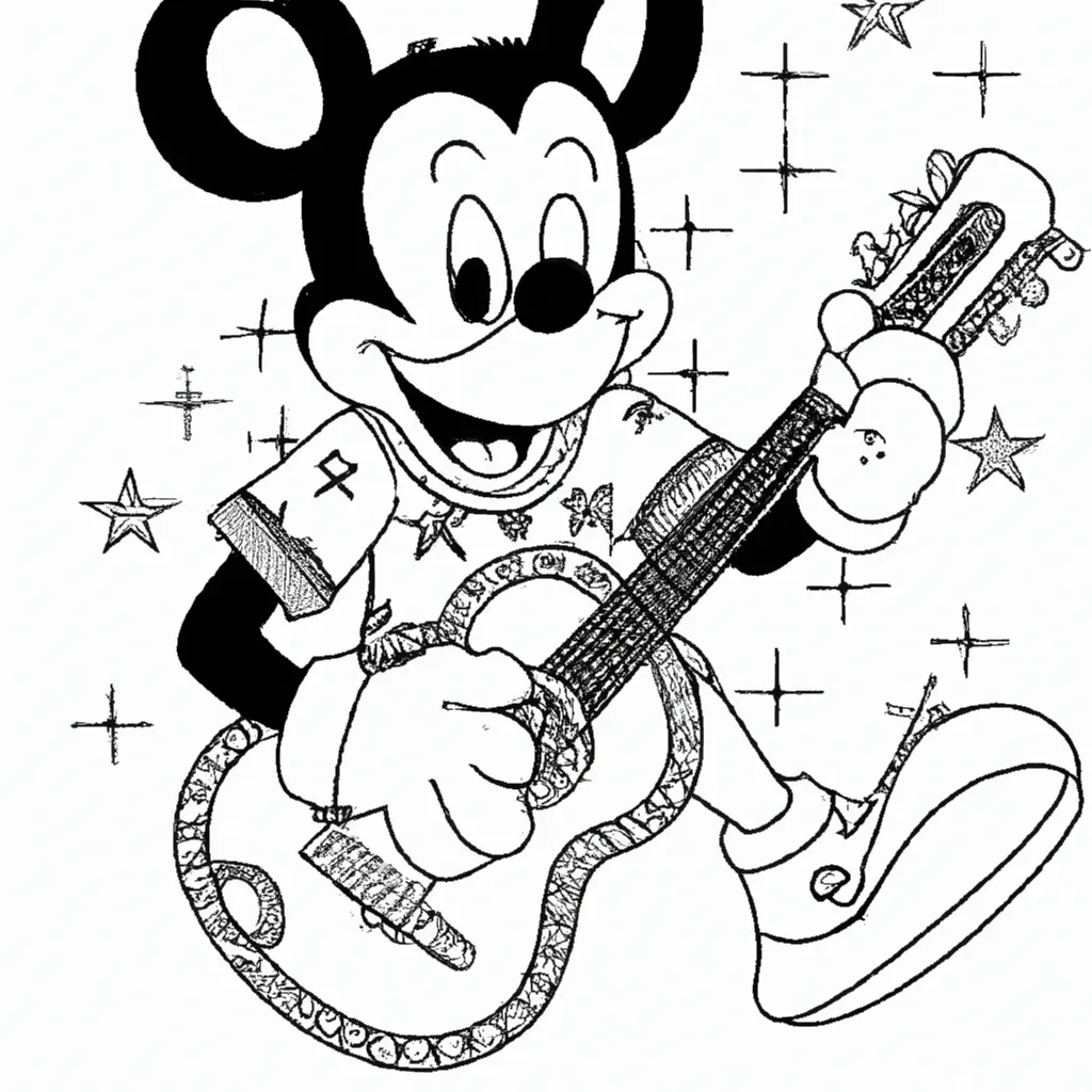 Vetores Mickey Tocando Guitarra