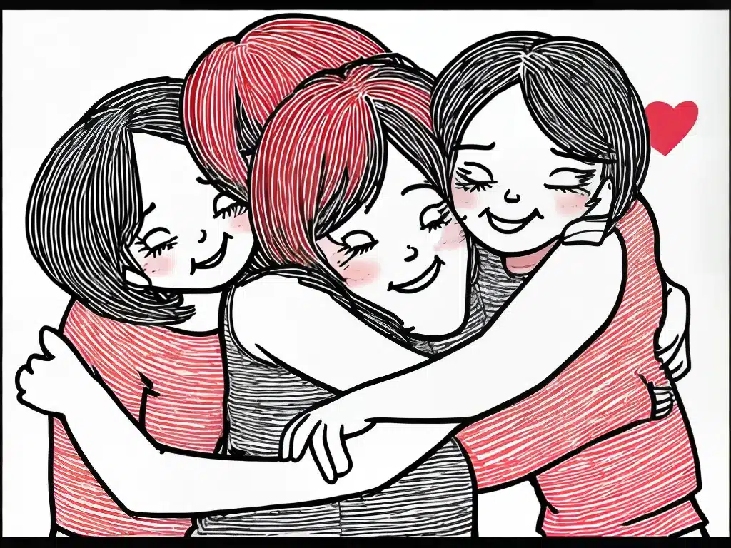Atividades desenhos amigas abracando 3