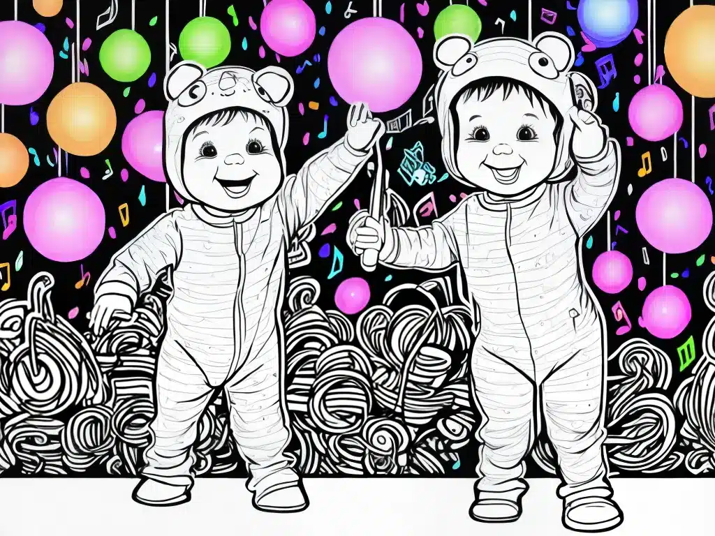 Atividades desenhos bebe dancando 4