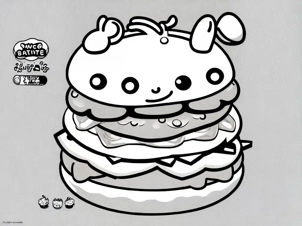 Atividades desenhos hamburguer kawaii 3