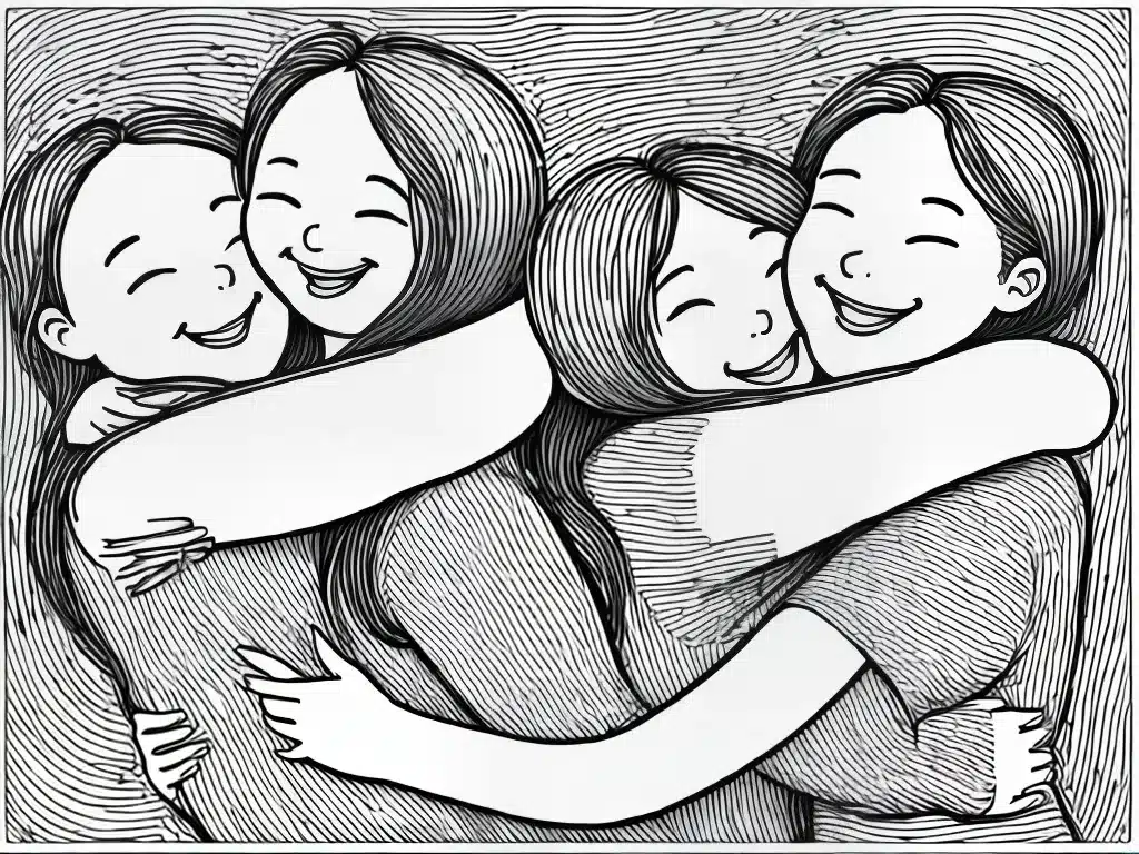 Imagens desenhos amigas abracando